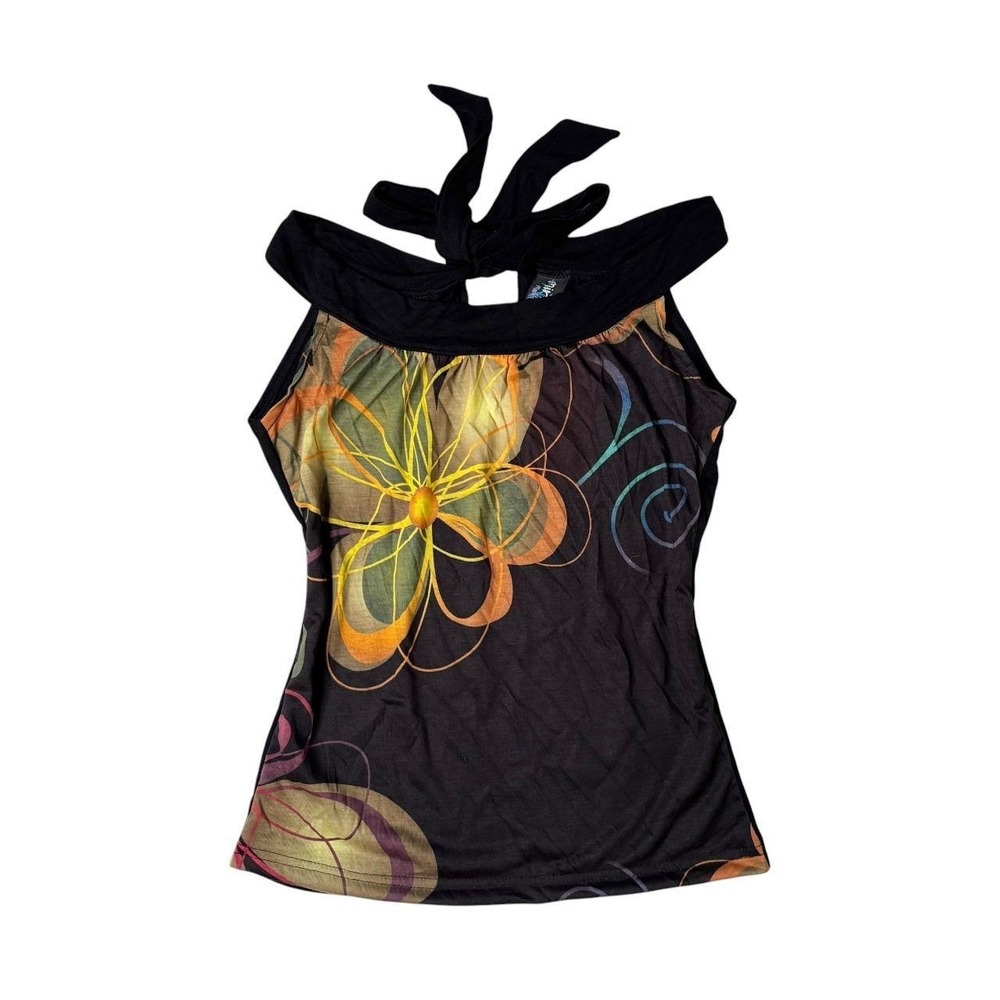 Mirai Fashion graphic tie-back top